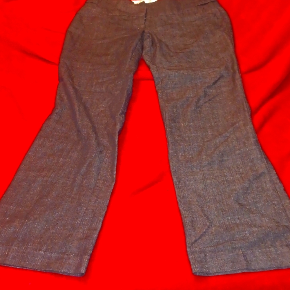 Maurice's, dark denim like, trousers.